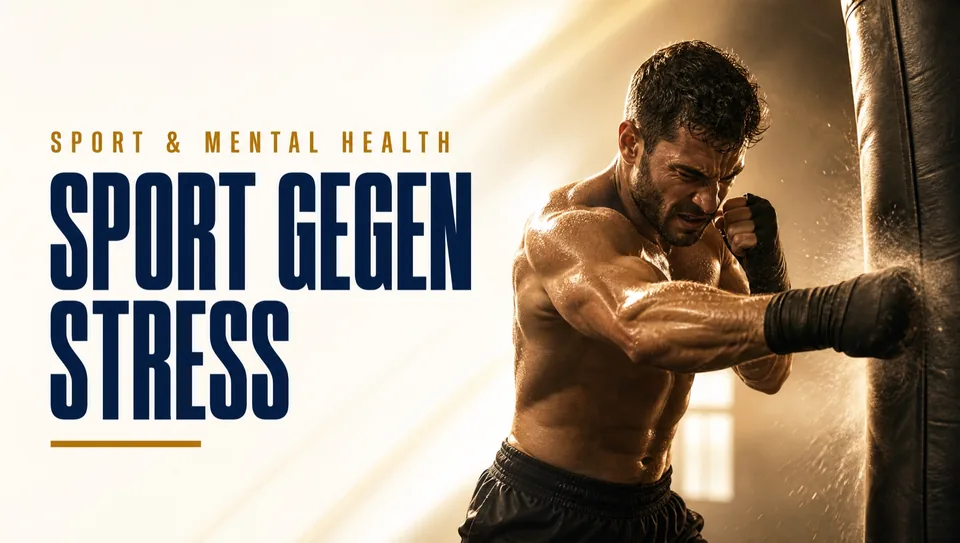 Poster zum Artikel Sport gegen Stress: Mann schlägt in einen Sandsack — KI-generiert