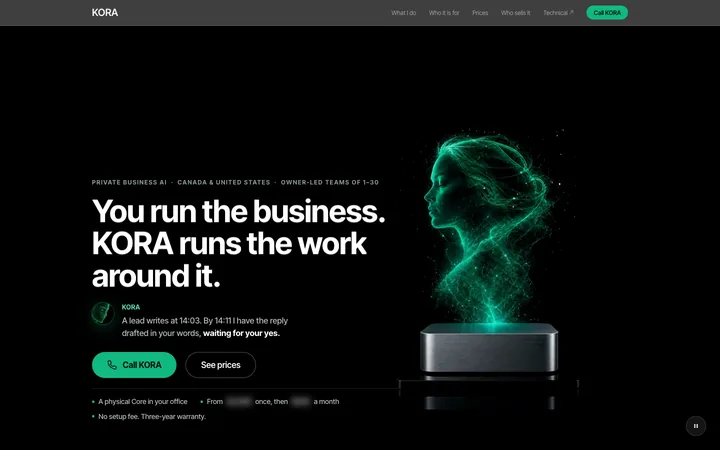 KORA-website v14, kurze fassung: KORA antwortet mit einer konkreten szene