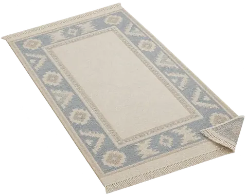 Cut-out wool rug with a border — AI-generated